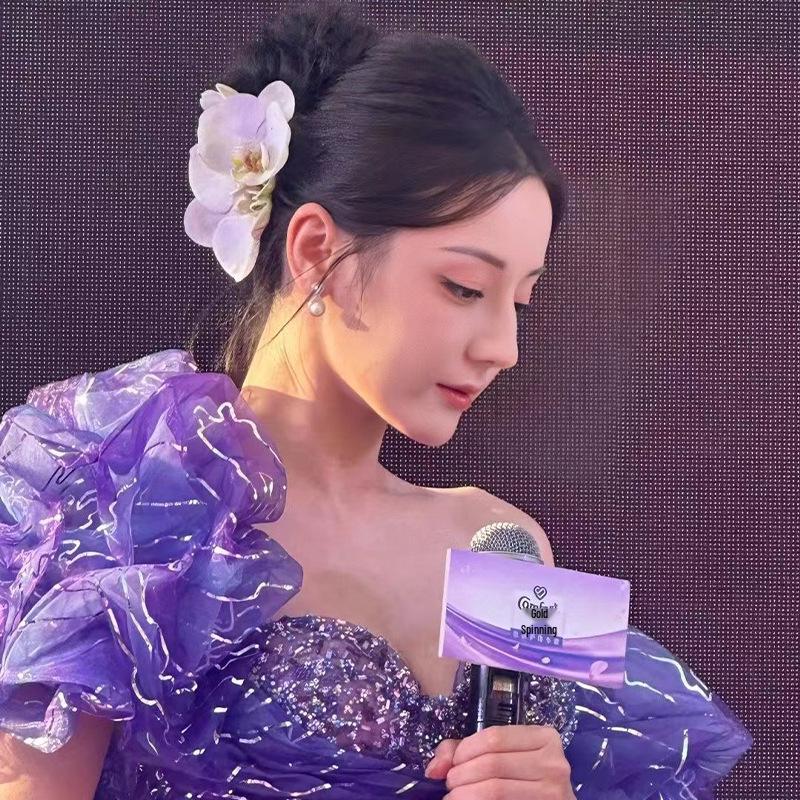 Phalaenopsis Forest Style Hairpin - Women's Side Ponytail Flower Clip for Bangs