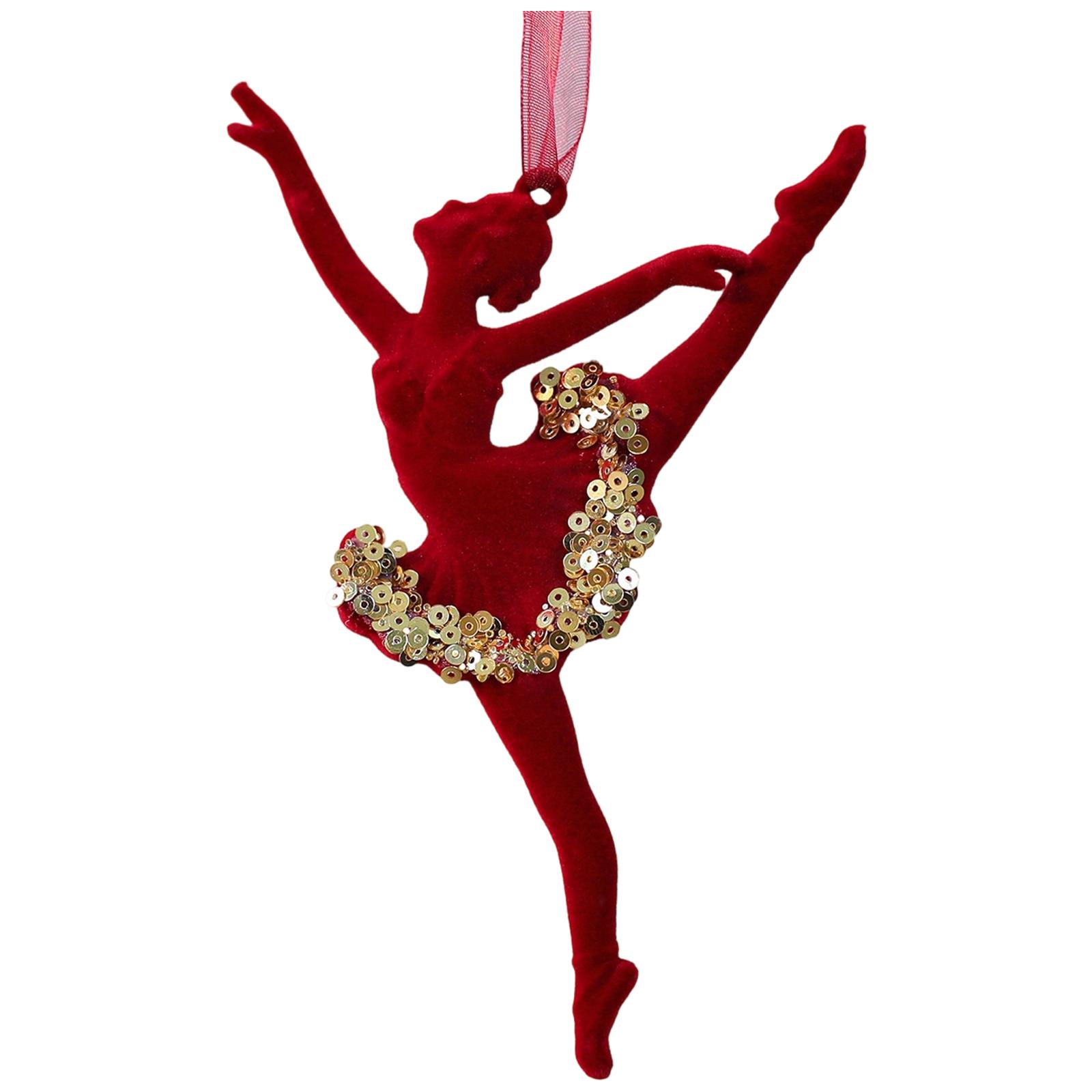 Christmas Tree Ballet Girl Ornament, Reusable, Decorative, Party Favor, красный