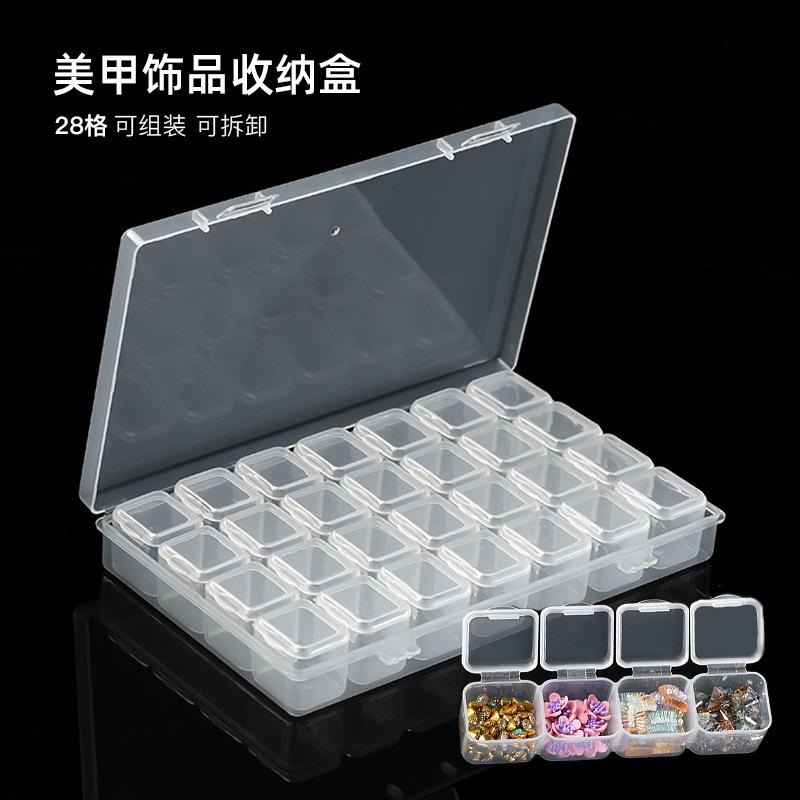 1pcs New Nails Art Organizer Storage Box Cartoon Cat Bear Design Plastic Jewelry Box Nail Beads Diamonds Rhinestone Charms Case