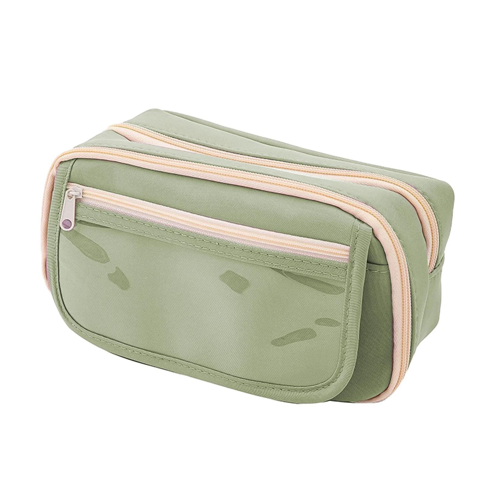 

Пенал большой емкости с 9 отделениями, многослотовый дизайн, ручка для удобного захвата, красивый и практичный One Size зелёный