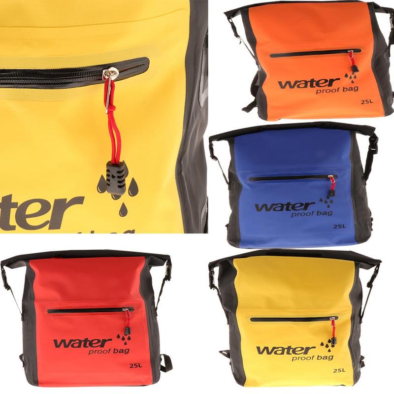 Kayaking Accessories Waterproof Dry Bags Backpack 25L Marine Canoe Sack Bucket for Hiking Camping Beach Gear