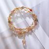 Women's Multilayer Phantom Quartz Bracelet – Colorful Crystal Peace Lock Jewelry Gift for Girlfriend or Bestie