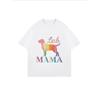 Weißes Oversized T-Shirt mit Regenbogen-Labrador-Hund und Lab-Mama-Aufdruck für Freizeitkleidung