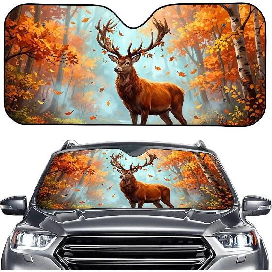 Talayituse Funny Family Dogs Print Windshield Sunshade for Car SUV Truck Foldable Uv Ray Reflector Front Window Sun Shade Visor Shield Cover