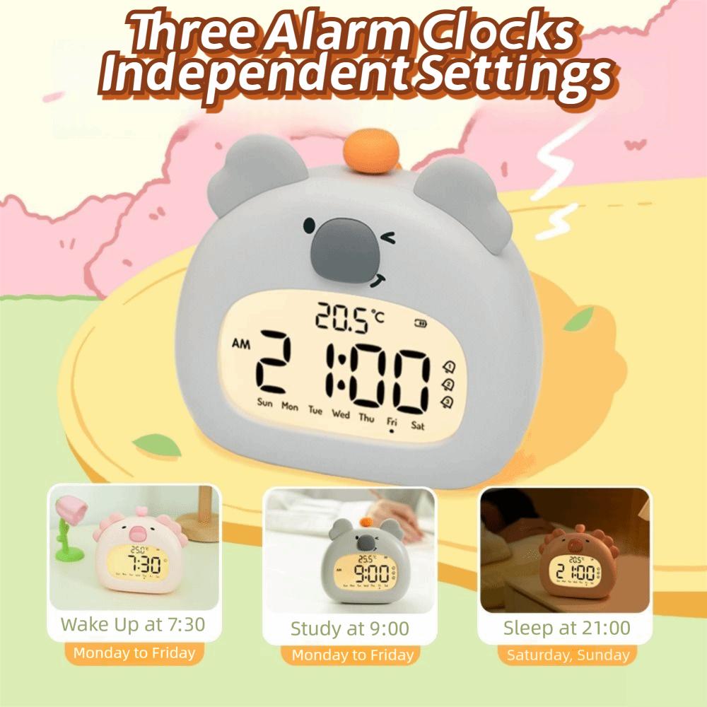 

Temperature Display Mini Cartoon Alarm Clock 3 Set Alarms Time Planning Clock Time Manager Style 4