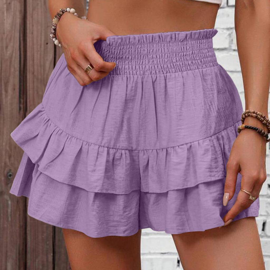 Women's Shorts Casual Summer  Color Beach Loose Pocket Short Skirt Pants