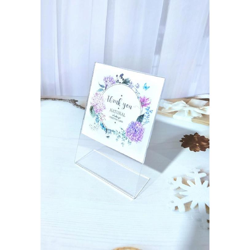 HESIN 10 Pack Acrylic Sign Holder 3.5x 5 Acrylic Store Price Tag L shape Portrait Version Rack with Slant Back for Notice, Info, Menu, Price Sheet,