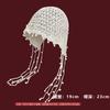 Hollow Pearl Pendants, Handmade Wrapped Hats, Women's Ethnic Style Knitted Pullover Hats, Vintage Large Toe Pile Hats