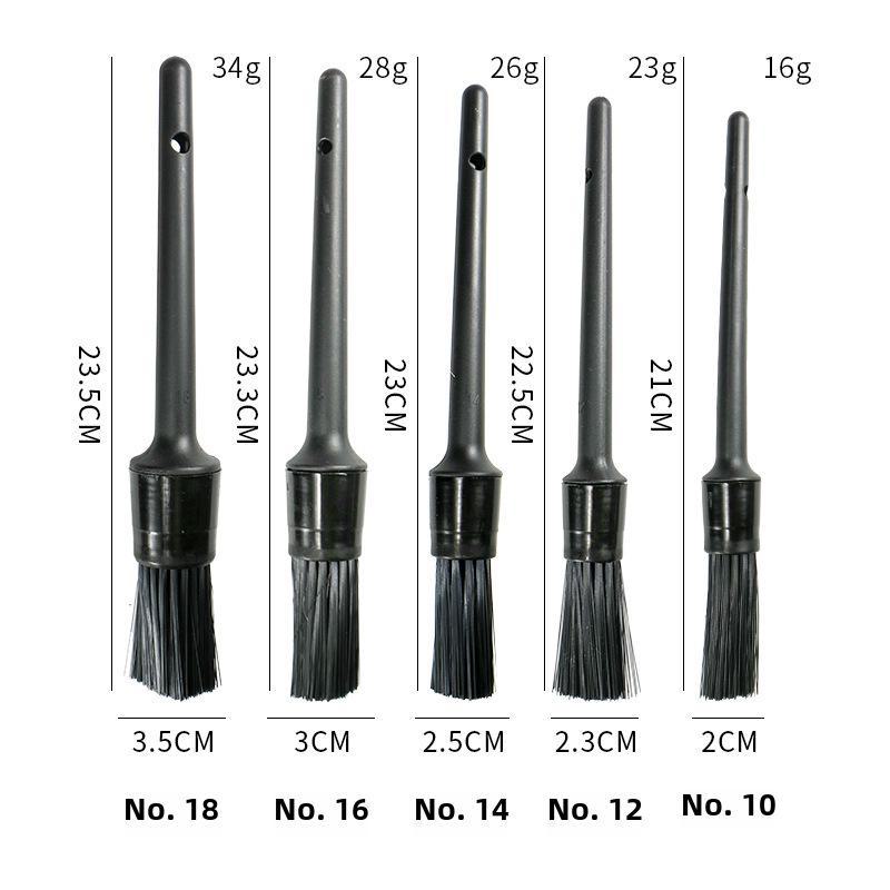 Car Detailing Brush Set: Grille, Air Vent, Wheel Rim, Engine Gap - 5-Piece Kit for Auto Cleaning.