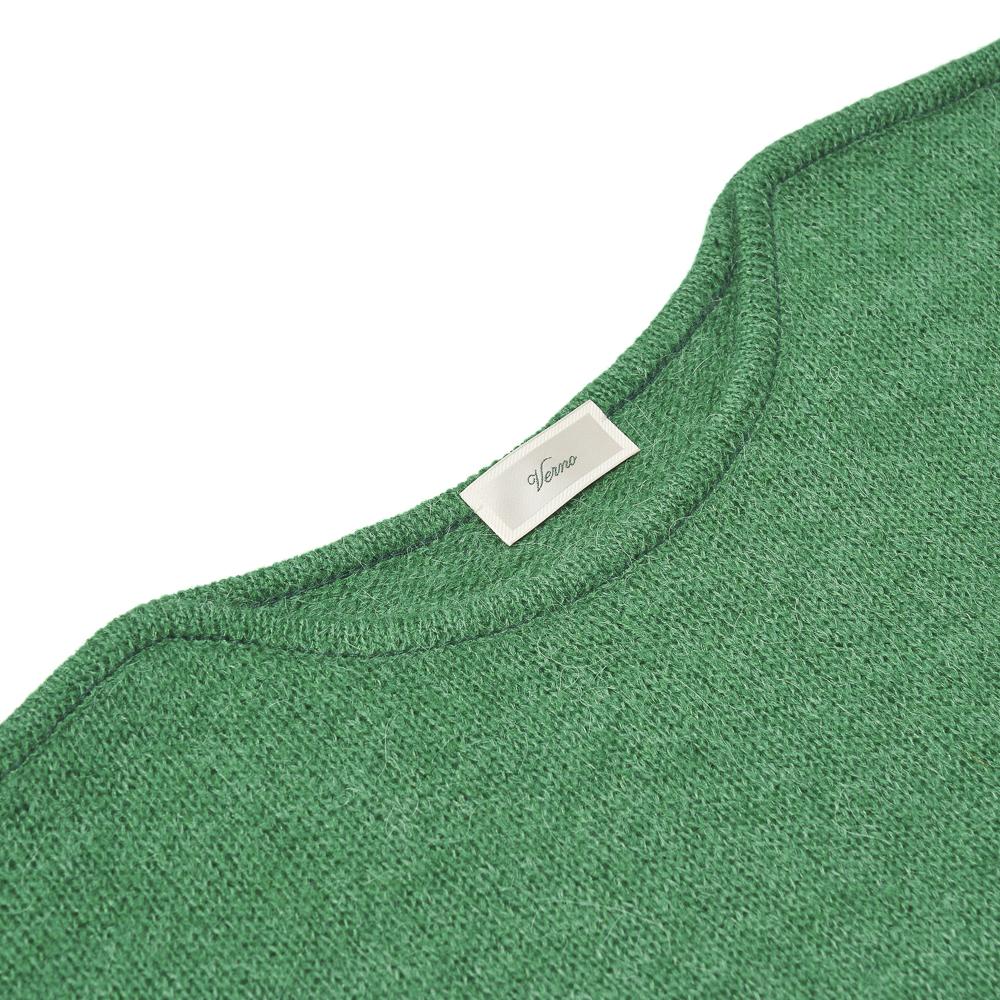 VERNO [Casual] Alpaca Piping Crew-Neck Knit Green