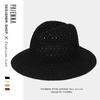 Summer Women Hollowing Out Straw Hat Outdoor Seaside Vacation Visor Cap Casual Shade Panama Sun Hats Fashion Jazz Top Beach Hat