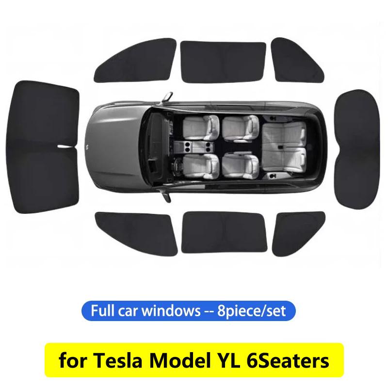 Sunshade For Tesla Model Y L YL 2026 6 Seaters Privacy Side Window Sun Shade Windshield Sunroof Blind Shading for Camping Rest