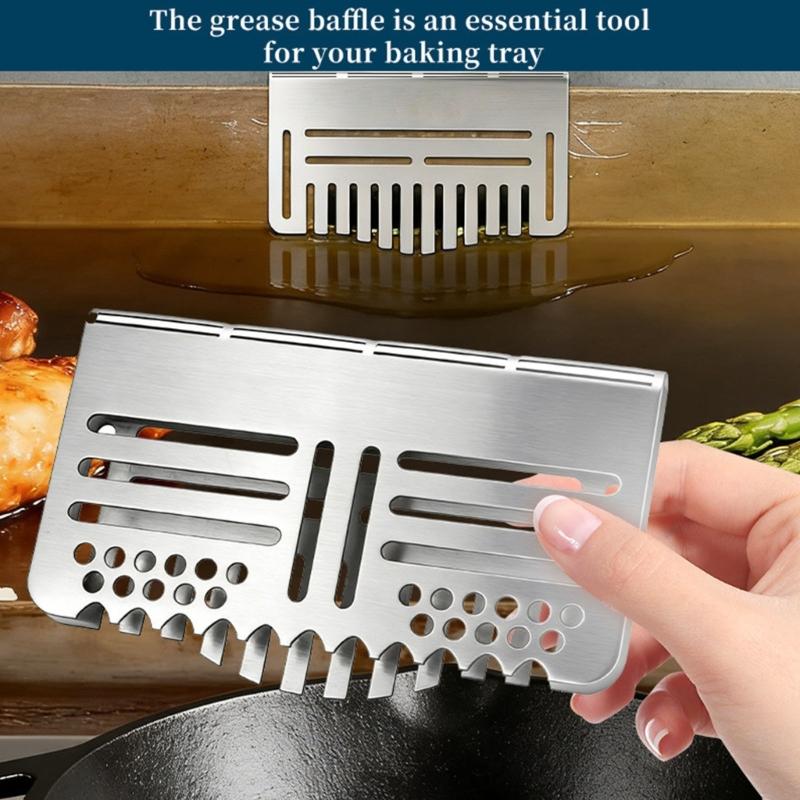 Einfache Installation Grillplatten-Blocker Lebensmittelsiebe Bildschirm Zielabdeckungen Edelstahl-Fettfang für Ofen und Grills