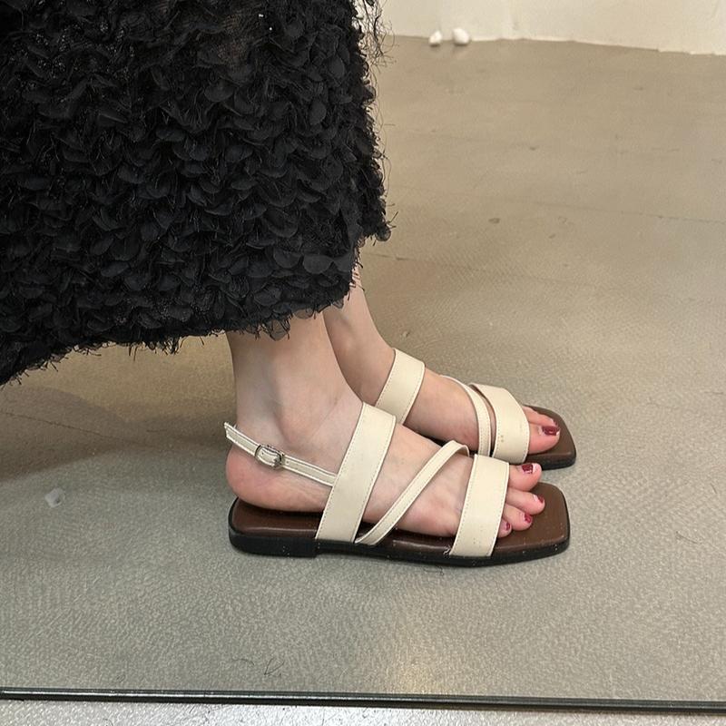 Fashion Sandals Women Summer 2025 Shoes Woman Comfortable Flat Sandals Fashion Open Toe Rome Sandals  Elegant Ladies Dress Shoes