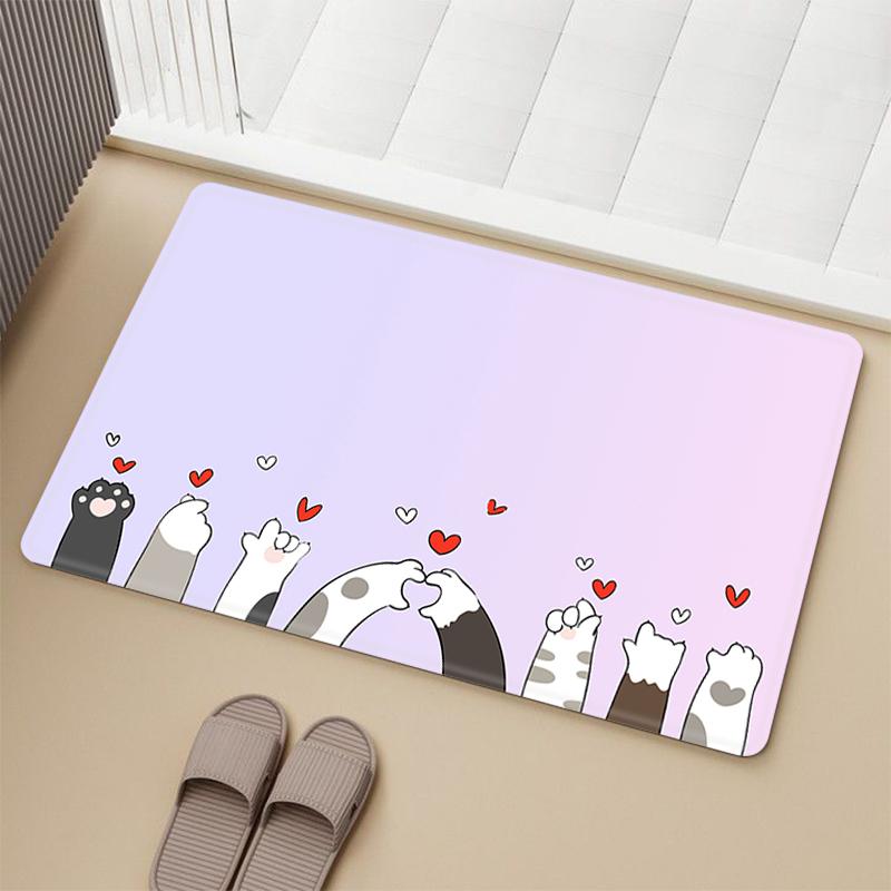 Rutschfeste Küchenmatte, Katzenpfoten-Design, Teppich, Bodenmatte, Teppich, Spielzimmer, Gebetsteppich, Türteppich, Badezimmer