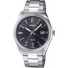 Casio MTP-1302D-1A1V Analog Quartz Men's Watch, Silver Metal Band, Dark Gray Dial