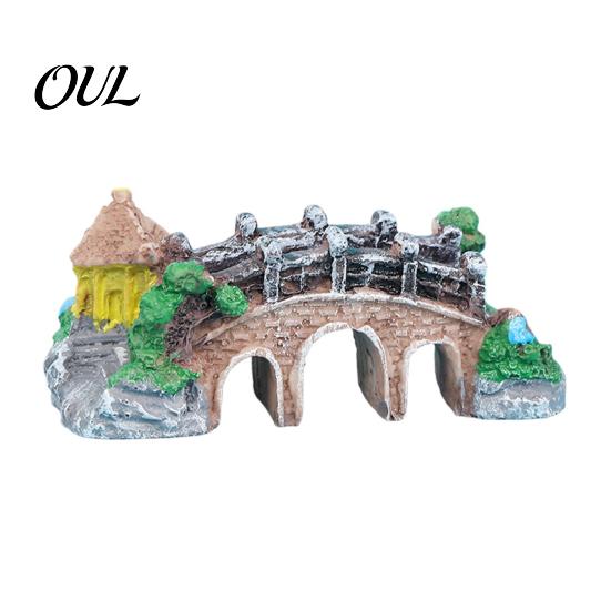 Resin Landscape Decor Aquarium Bridge Ornament, Arch Miniature Fish Tank Decor, Reptile Terrarium Mini Model for Terrarium, Fairy Garden Accessories