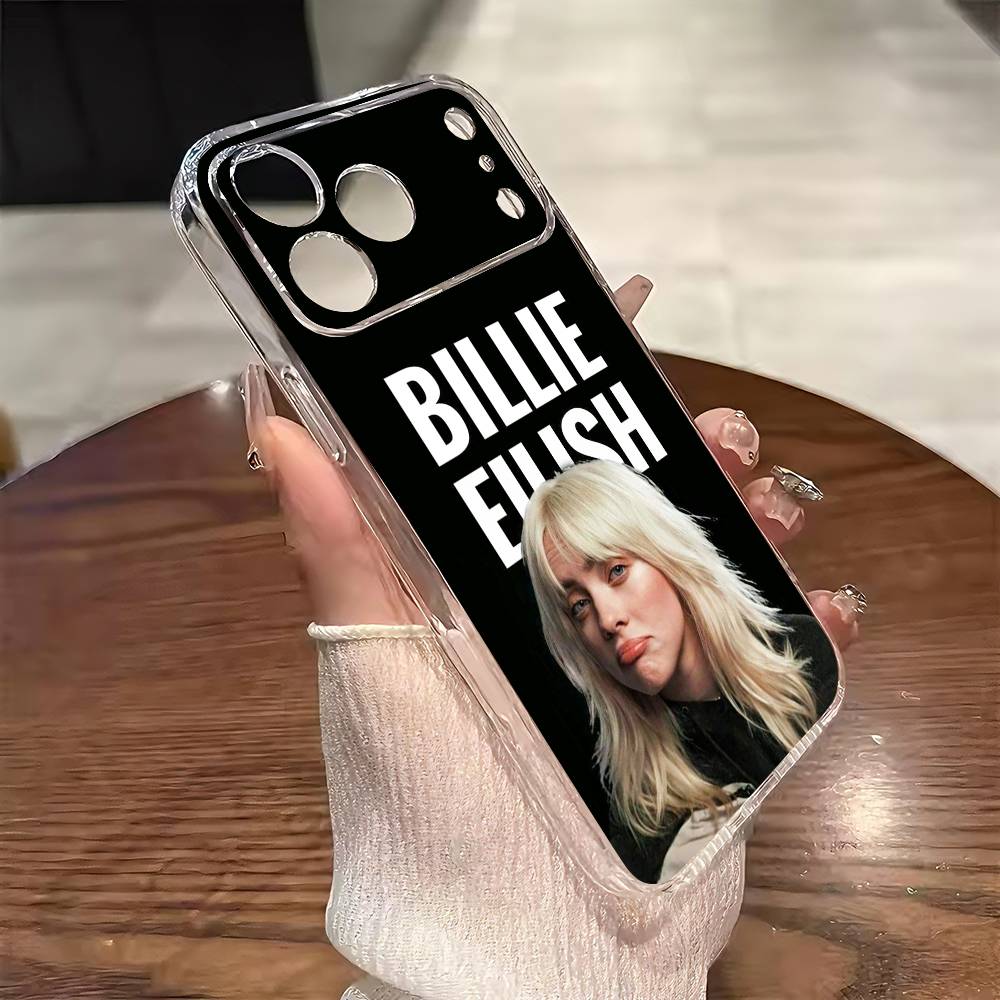 

B-Billie E-Eilish Phone Case For iPhone 17 16 15 14 13 12 11 Mini Pro Max Plus Transparent Cover iPhone14