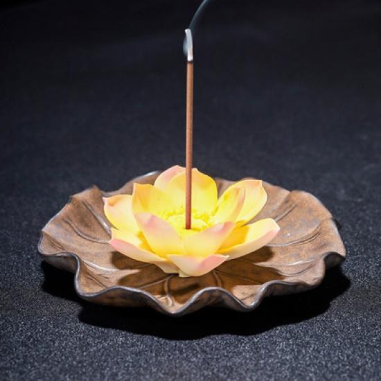 Ceramic Household Antique Lotus Aroma Incense Burner Plate Incense Holder Aromatherapy Furance Buddha Chan