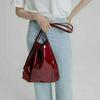 WTEMPO Solid Color Luxury Patent Leather Tote Bags Female Large Capacity Shoulder Bag Advanced Lady Top-handle Bag Shopping Bag Undearm Bag