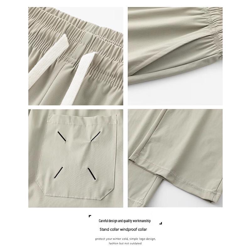 JEEP SPIRIT Men's Summer Thin Ice Silk Straight Casual Pants