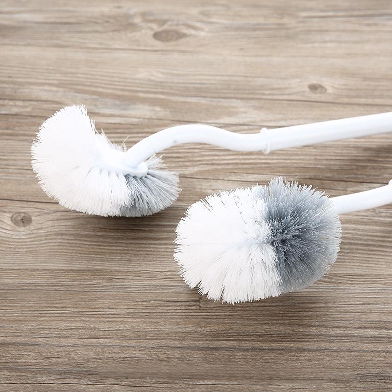 S-Shaped Wall-Mounted Curved Handle Toilet Brush for Multifunctional Cleaning