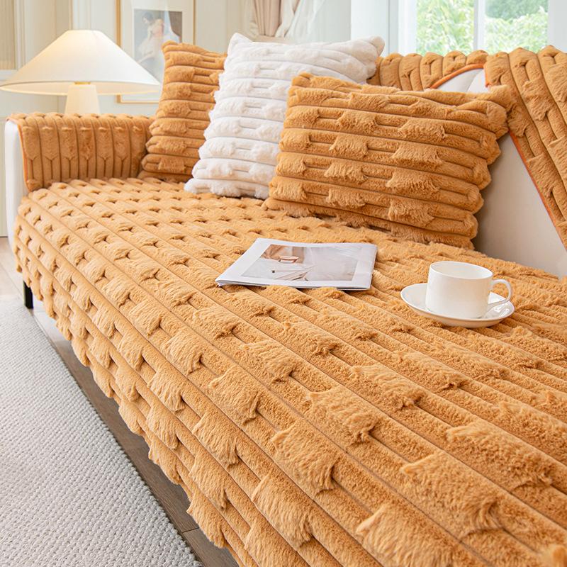 New Tutu Velvet Sofa Cushion Winter Plush Seat Cushion High-Grade Leather Sofa Special Cover Cover Cloth Towel
