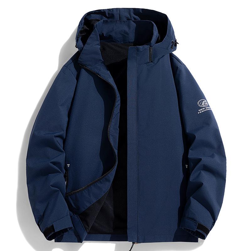 Νέο Ανδρικό Αθλητικό και Καθημερινό Μπουφάν Μπουφάν για Φθινόπωρο και Χειμώνα, Υπαίθρια Ορειβασία, Αντιανεμικό, Μοντέρνο Μονόχρωμο και Ευέλικτο