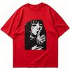 Grunge Anime Girl Print T Shirt Unisex Unisex Pure Cotton Short Sleeve Harajuku Streetwear Loose Dark Aesthetic Gothic Summer Tee