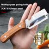 Multifunctional For Kitchen Peeler 2 in 1 with Stainless Steel Blade and Wooden Handle for Vegetables and Fruits