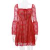 2026 European and American Summer Lace New Flared Sleeve Tube Top Dress Women's Clothing French Sexy Halter Hip Skirt