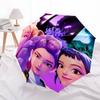 Fantasy Floral Trio: Unique Character Artwork for Your Space!Umbrella with Cute Design,Portable 3-Fold Compact Umbrella for Men&Women,Valent