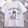Funny 50th Birthday T-shirt Fifty Raccoon Graphic T Shirts Vintage Unisex Women Cotton Short Sleeve Round Neck Tshirt Streetwear