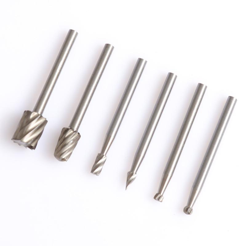 6/12Pcs HSS Routing Router Drill Bits Set Rotary Burr Tool CNC Engraving Abrasive Tools Wood Metal Milling Cutter
