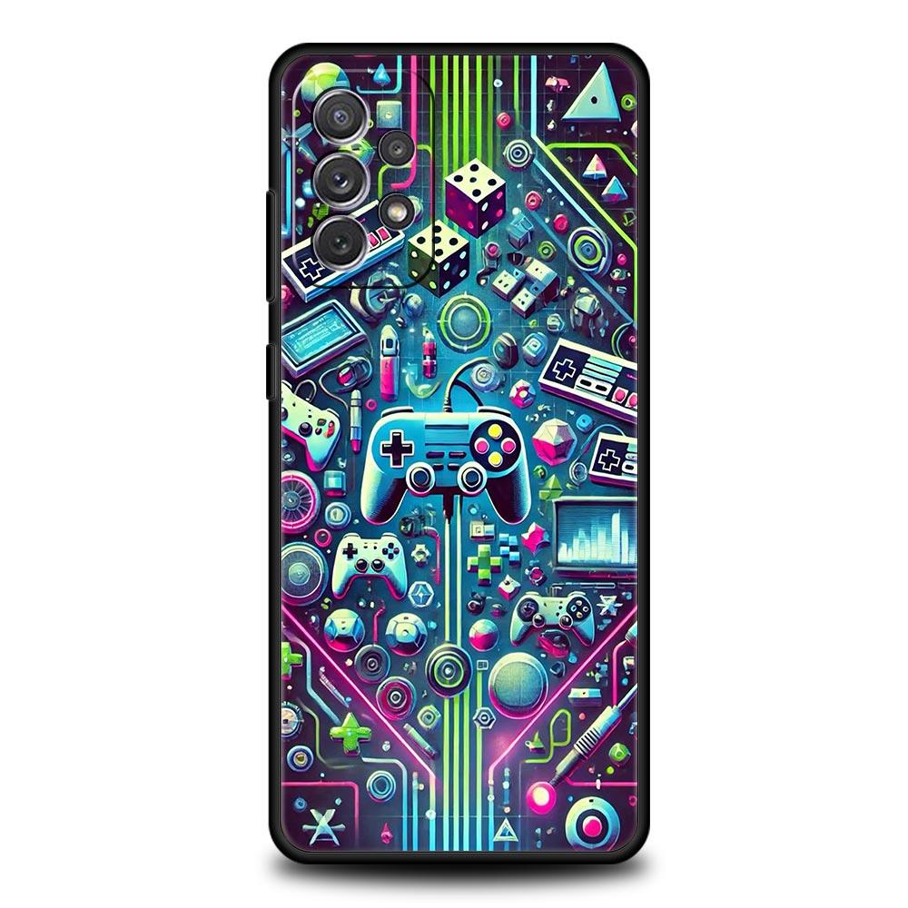 Technology Game Console Phone Case for Samsung Galaxy A55 A35 A17 A07 A15 A13 A25 A51 A71 A72 A73 A32 A52 A52S A41 5G Soft TPU