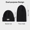Warme Wintermütze für Herren, Outdoor-Mütze aus dicker gestrickter Baumwolle, für Skifahren und Wandern bei kaltem Wetter