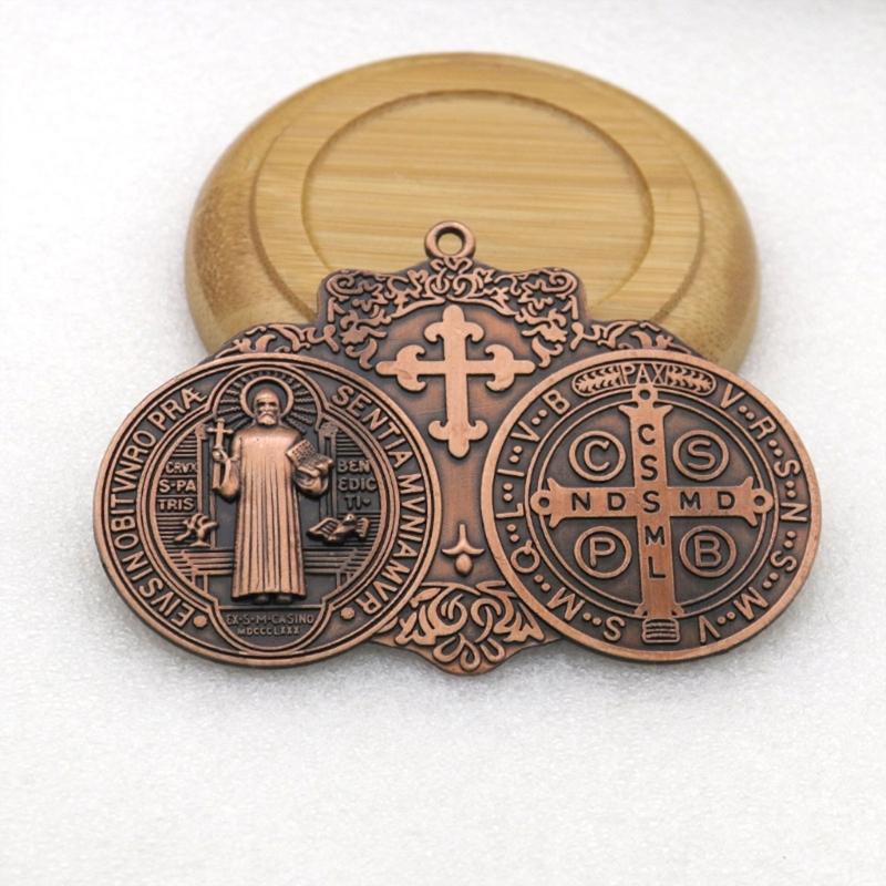 Vintage Christian Crosses Keychain Pendant Metal Antiqued Hanging Ornament Charm for Handbag Backpack Decoration