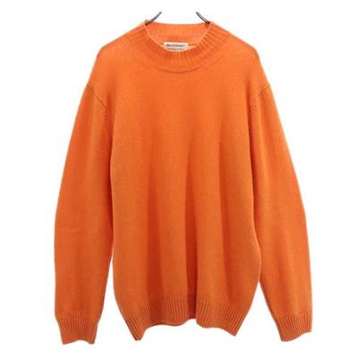 Mars Nnit Wear British Wool Long Sleeve Sweater XL Orange Knit Men's Used