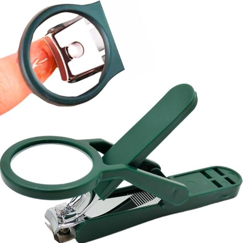 

Magnifying Nail Clippers for Seniors with Cleaning Rod, 1pc, Suitable for Both Toenails And Fingernails зелёный