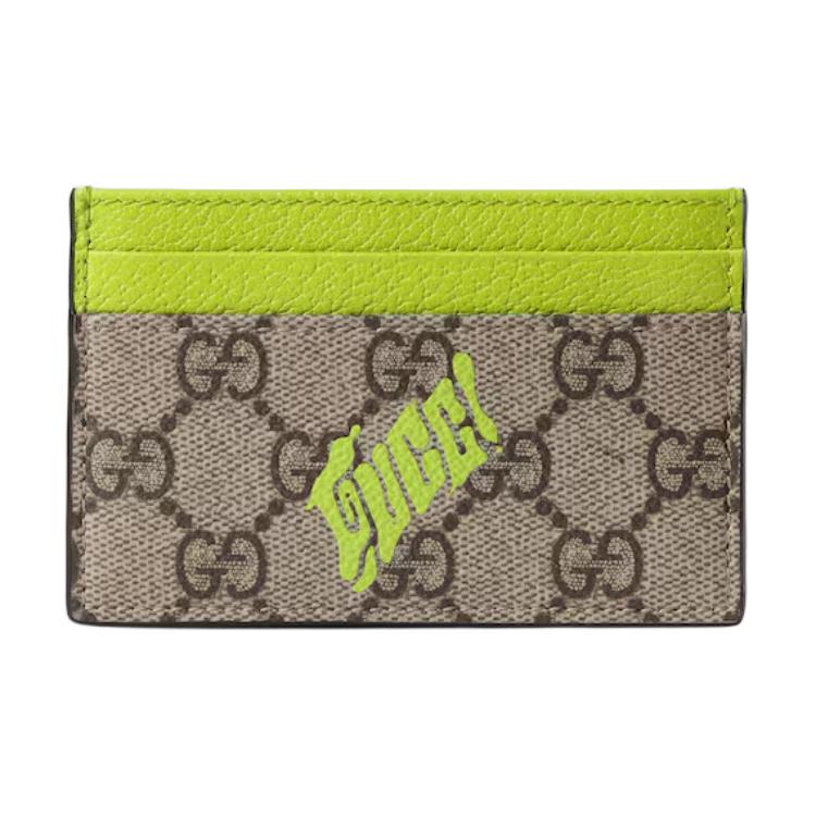 

Gucci GG Monogram Two-Tone GG Letter Monogram Coated Fabric Card Holder Men Card Holder Beige Green 835322-FAEQV-9773 Basic Set (Bag+Dust Bag)