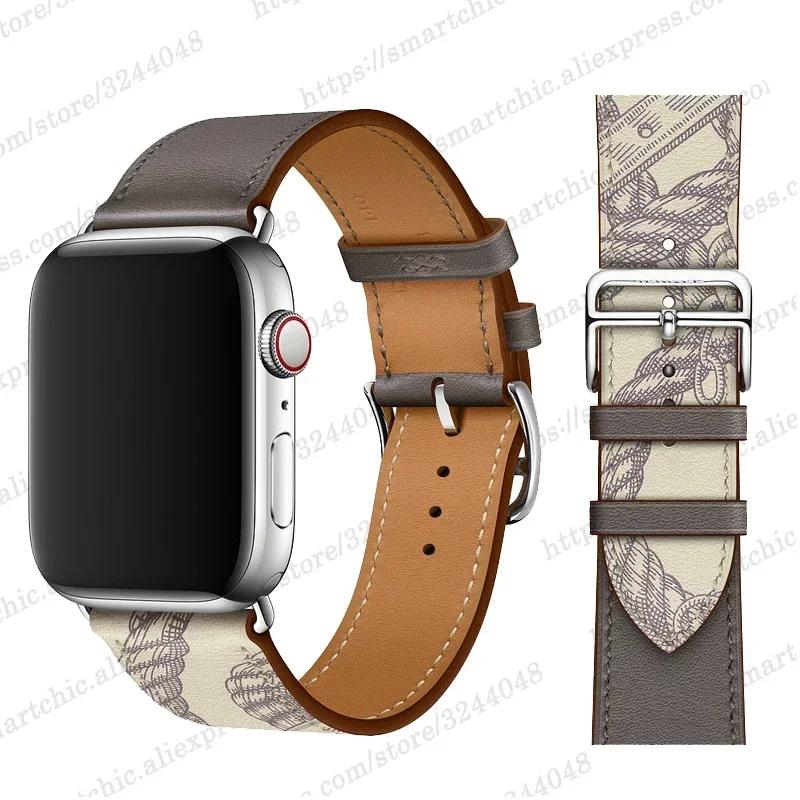 Leather Watch Straps for Apple Watch Band 46mm 44mm 49mm 45mm 42mm 40mm 38/41mm Bracelet iWatch Series 10-Ultra 9-8-7-6-5-4-3-SE