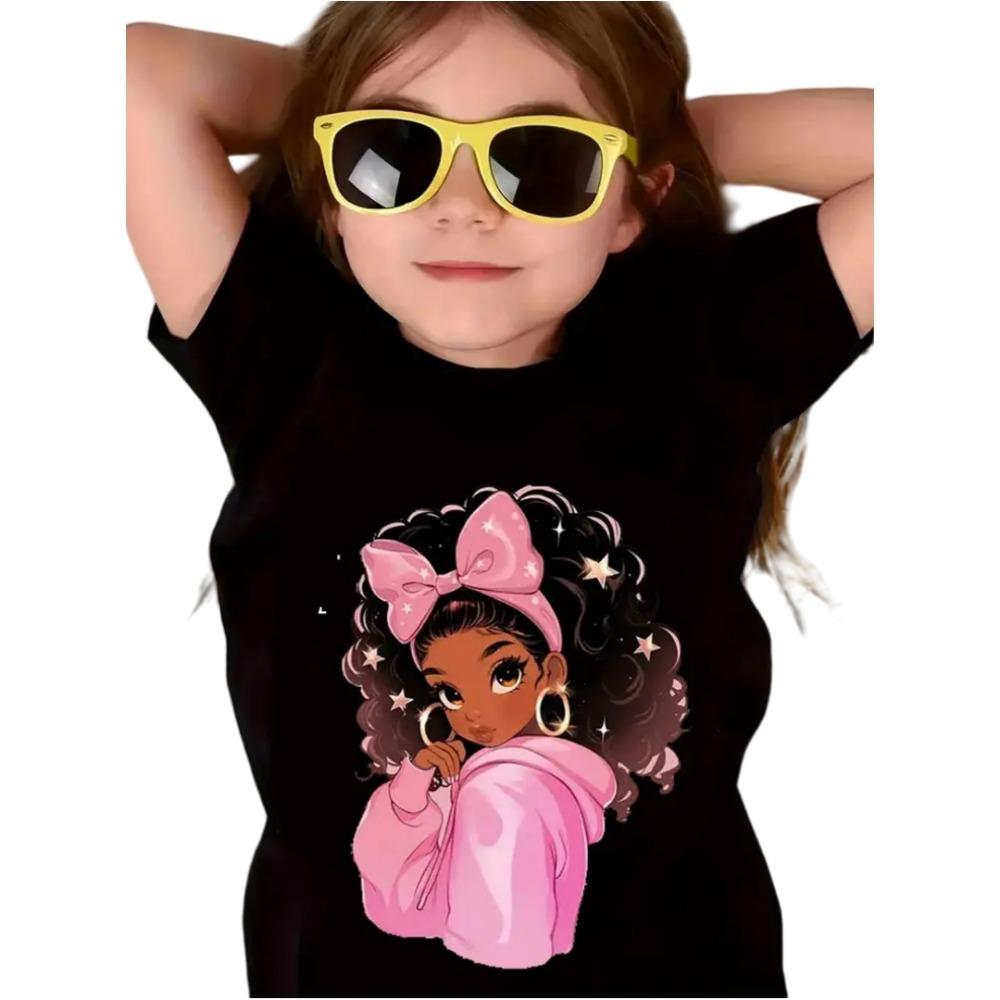 Colorful children's T-shirt summer short sleeved girls' T-shirt top fashionable little girls' clothes casual O-neck boys' and children's T-shirt