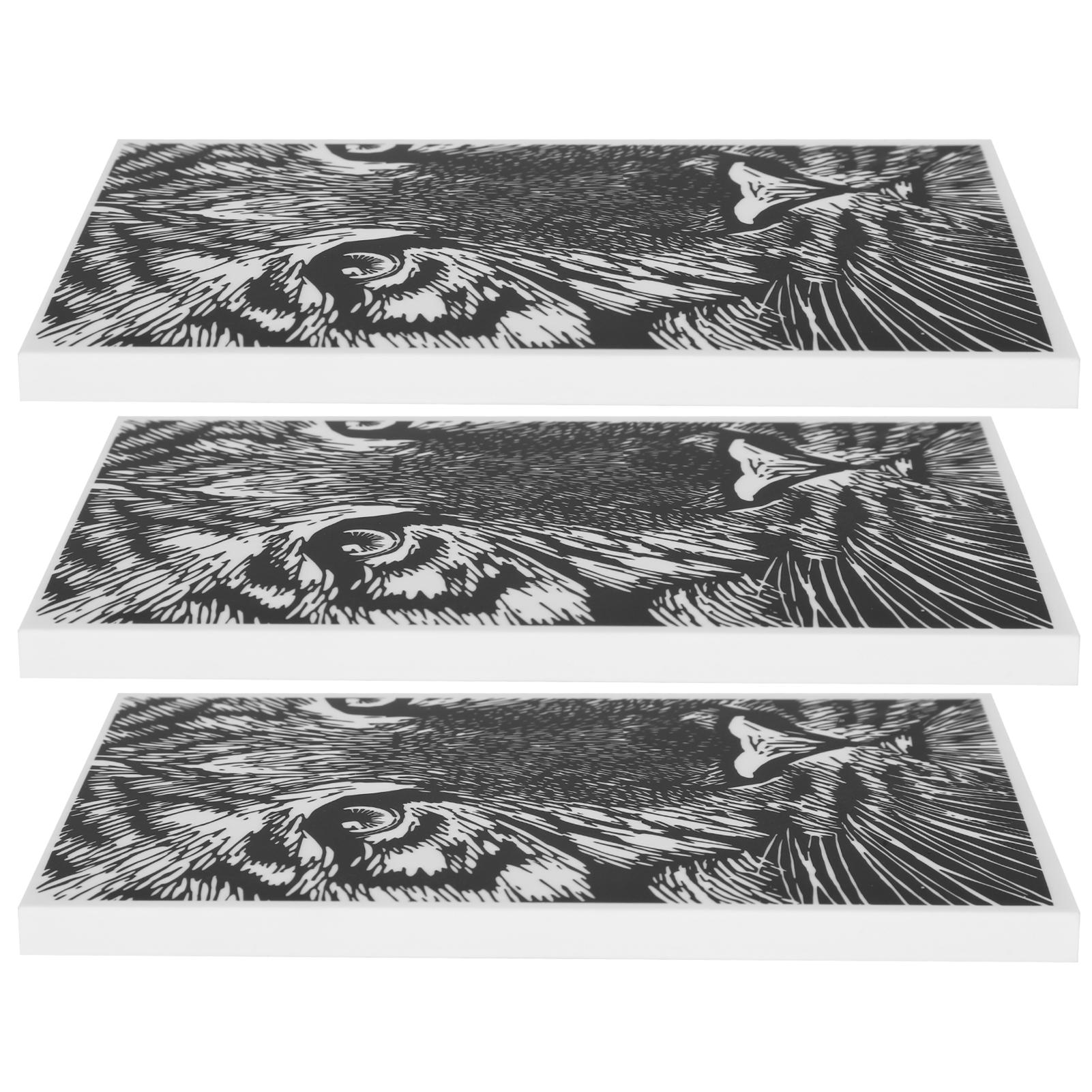 

3Pcs Rubber Carving Blocks Tiger Face Pattern Engraving DIY Printing Stamping Blanks