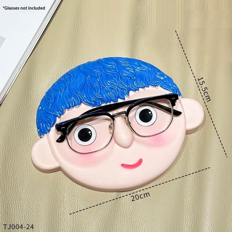 Cute Boy And Girl Glasses Tray Creative Cartoon Glasses Holder Portable Glasses Storage Rack Desktop Decoration Ornament Boy