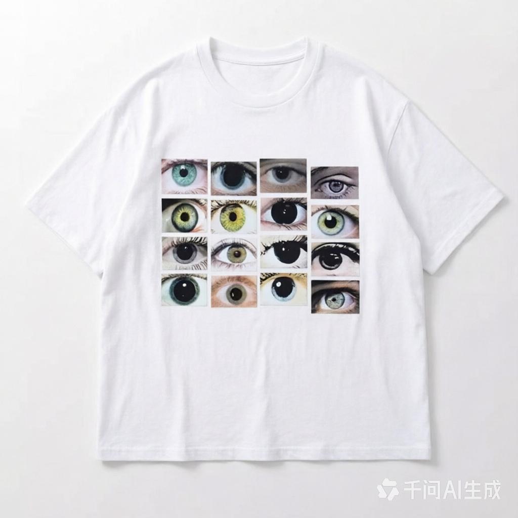 Surreal Multi Huunisex Eyes Collage T Shirt Y2k Dark Aesthetic Graphic Tee Oversized Streetwear Casual Cotton Short Sleeve Tops
