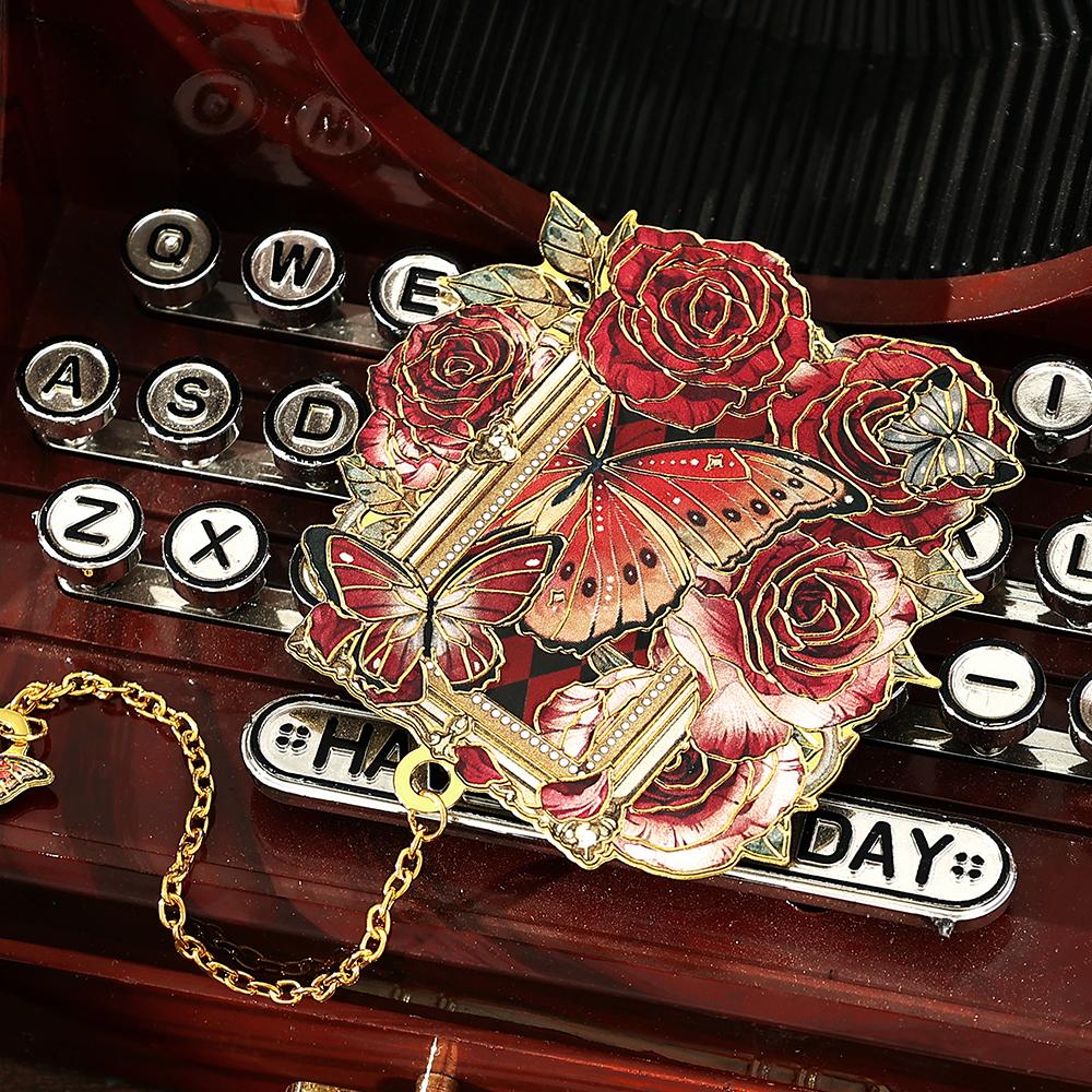 1PC Creative Rose Clock Theme Reading Mark Bookclip Metal Bookmark Reading Enthusiast Office Plan Student Supplies