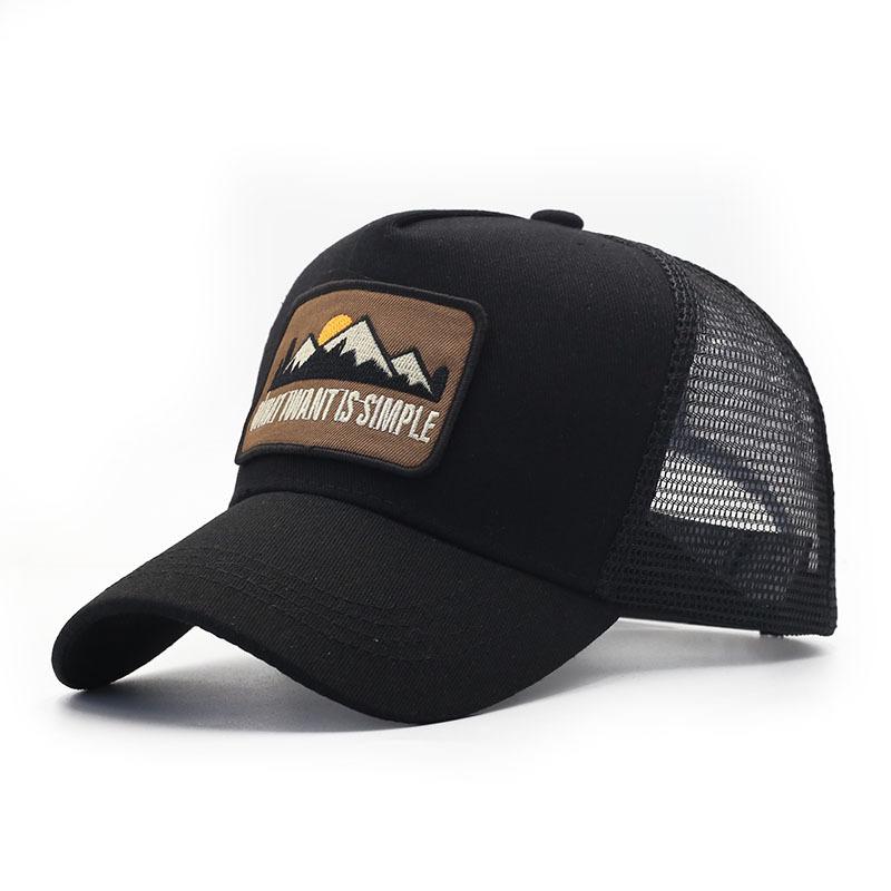 Embroidered mountain cap Outdoor sports mesh baseball cap Color matching breathable mesh cap Mountaineering sun hat