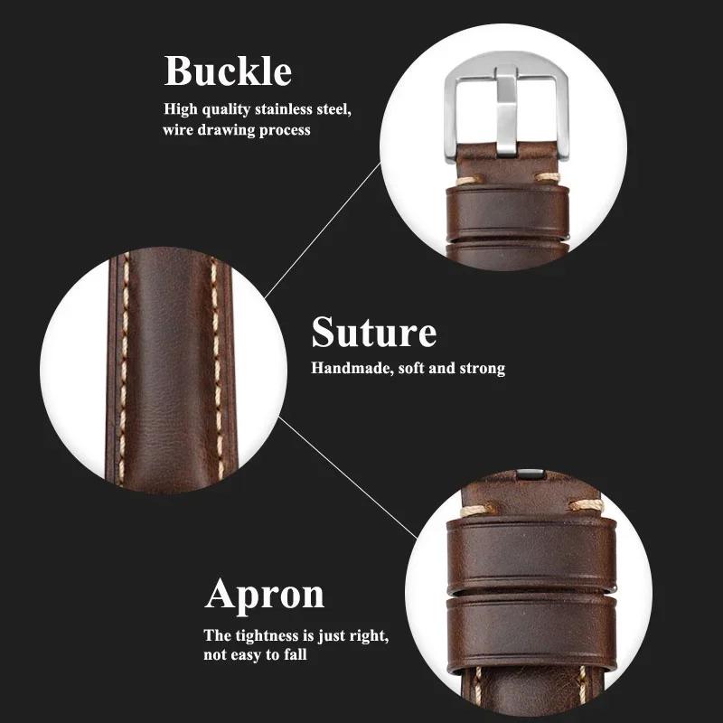 For Oil Wax Leather Band for Apple Watch Strap Ultra 2 49mm 45mm 41mm 44mm 42mm 40mm 38mm iWatch Series 9 8 7 6 SE 5 4 Bracelet