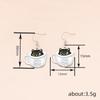 Cute Black Cat In Coffee Cup Drop Earrings for Women Sweet Enamel Cat Design Dangle Earrings Fashion Daily Jewelry