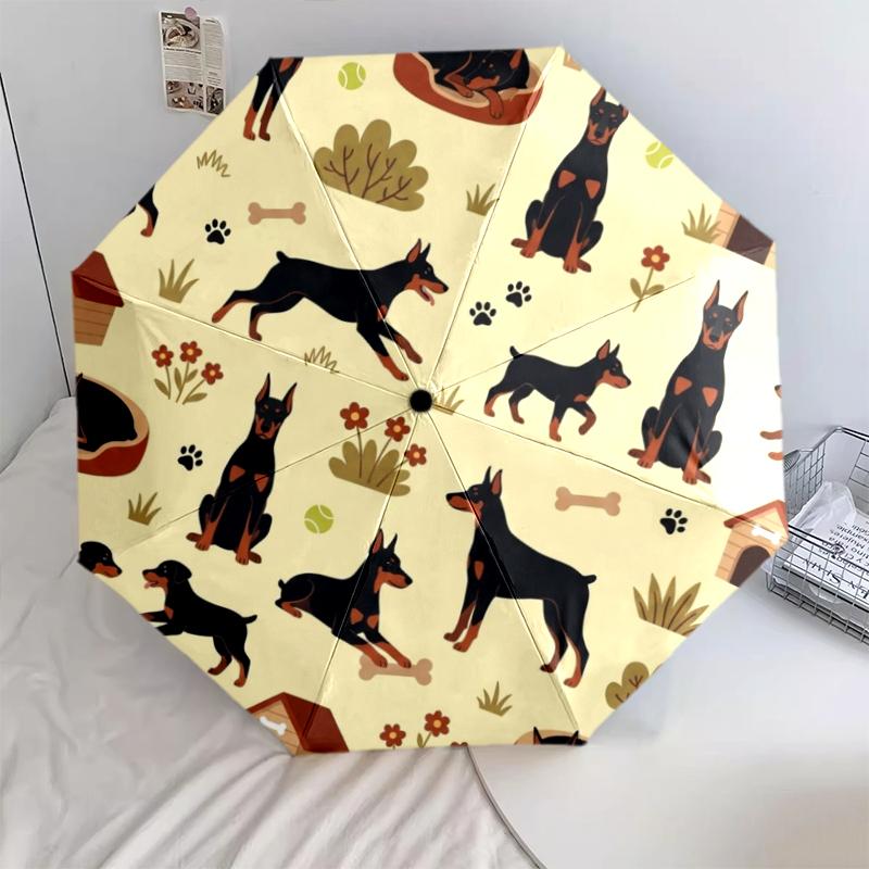 1 PC Automatic Folding Umbrella - Cute Dog Pattern, Portable & Foldable Design with 8 Ribs, Christmas Birthday Gifts